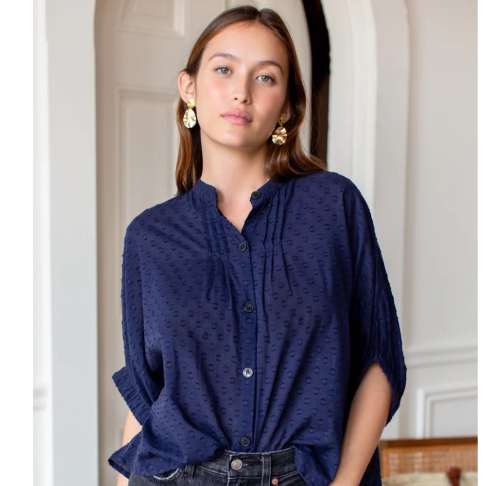 Emerson Fry India collection. Mandarin collar top. Excellent condition.